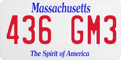 MA license plate 436GM3