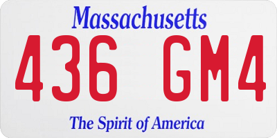 MA license plate 436GM4