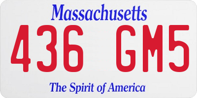 MA license plate 436GM5