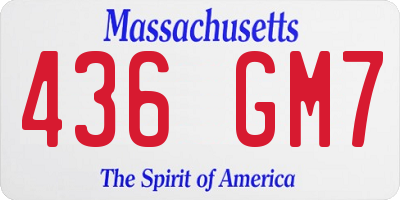 MA license plate 436GM7