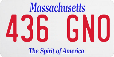 MA license plate 436GN0