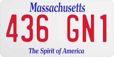 MA license plate 436GN1
