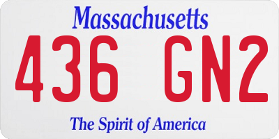 MA license plate 436GN2