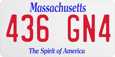 MA license plate 436GN4