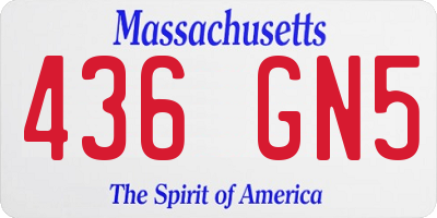 MA license plate 436GN5