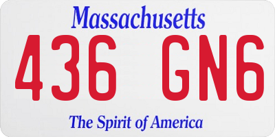 MA license plate 436GN6