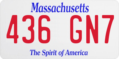 MA license plate 436GN7