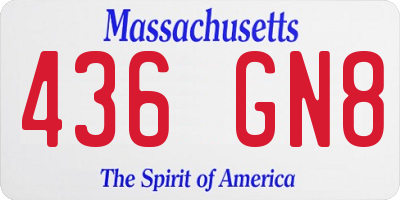 MA license plate 436GN8