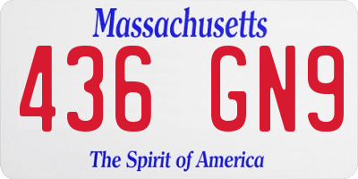 MA license plate 436GN9