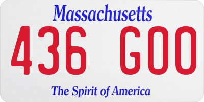 MA license plate 436GO0