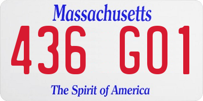 MA license plate 436GO1