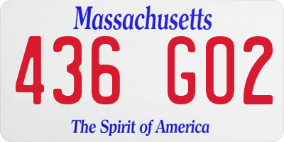 MA license plate 436GO2