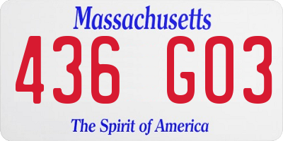 MA license plate 436GO3