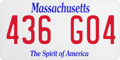 MA license plate 436GO4