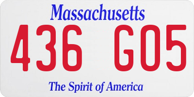 MA license plate 436GO5