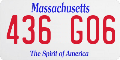 MA license plate 436GO6