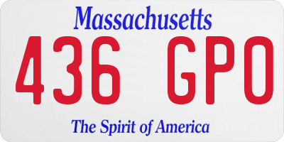 MA license plate 436GP0