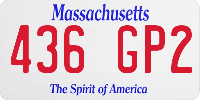 MA license plate 436GP2