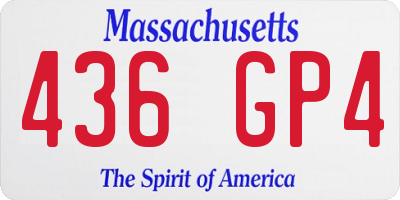 MA license plate 436GP4