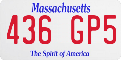 MA license plate 436GP5