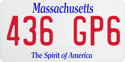 MA license plate 436GP6