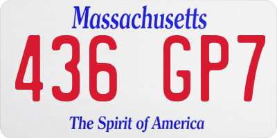 MA license plate 436GP7