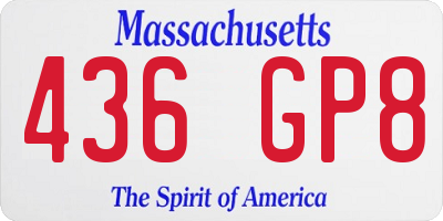MA license plate 436GP8