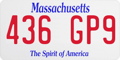 MA license plate 436GP9