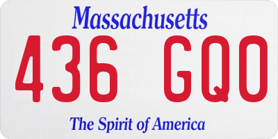 MA license plate 436GQ0