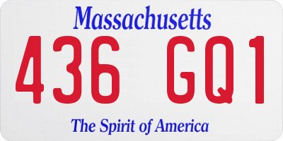 MA license plate 436GQ1