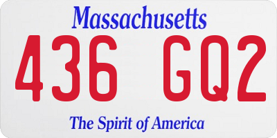 MA license plate 436GQ2