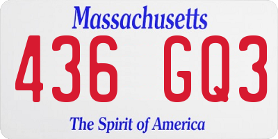 MA license plate 436GQ3