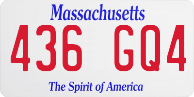MA license plate 436GQ4