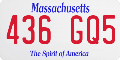 MA license plate 436GQ5