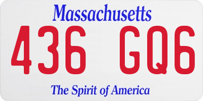 MA license plate 436GQ6