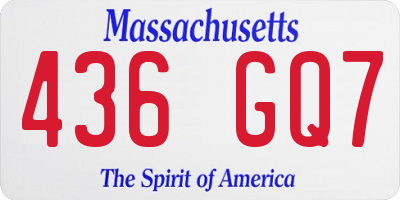 MA license plate 436GQ7