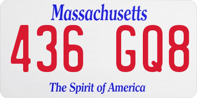 MA license plate 436GQ8
