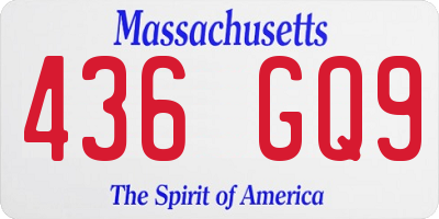 MA license plate 436GQ9