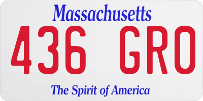MA license plate 436GR0