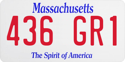 MA license plate 436GR1
