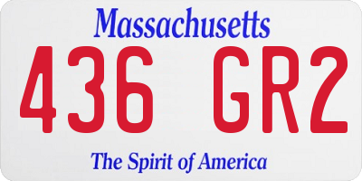 MA license plate 436GR2