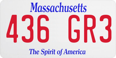 MA license plate 436GR3