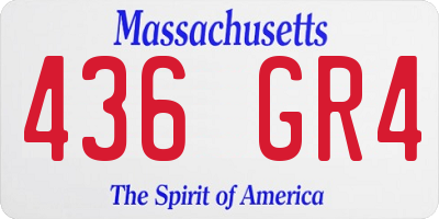 MA license plate 436GR4