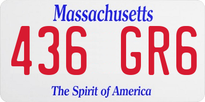 MA license plate 436GR6