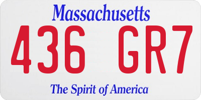 MA license plate 436GR7