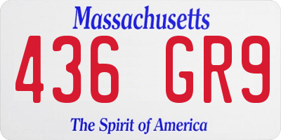 MA license plate 436GR9