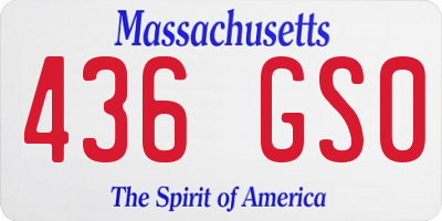 MA license plate 436GS0