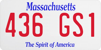 MA license plate 436GS1