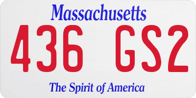 MA license plate 436GS2