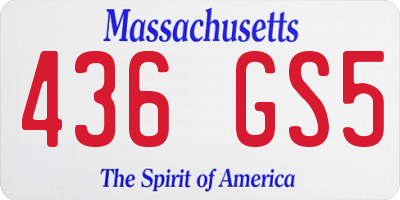 MA license plate 436GS5